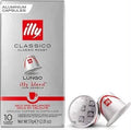 illy Coffee Pods Nespresso Compatible - illy Classico Lungo Coffee Capsules – Classic Roast, 100% Arabica, Nespresso Original Compatible, 10 Capsules