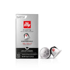 illy Coffee Pods Nespresso Compatible - Illy Forte Extra Bold Roast Espresso Ground Coffee - Pack Of 10 Capsules