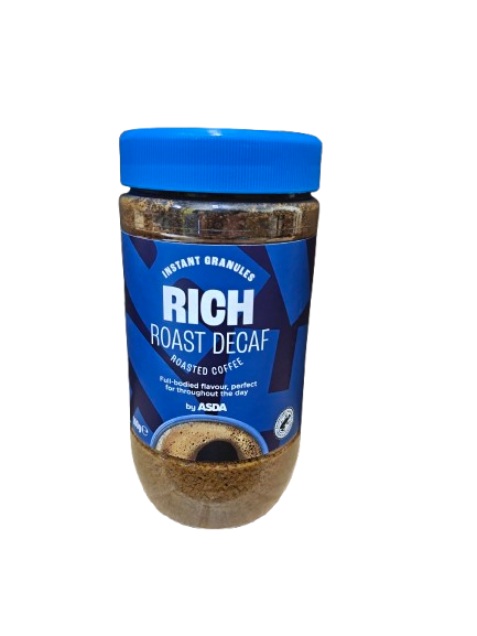ASDA Rich Roast Decaf Instant Coffee Granules – Smooth & Full-Bodied Decaffeinated Coffee