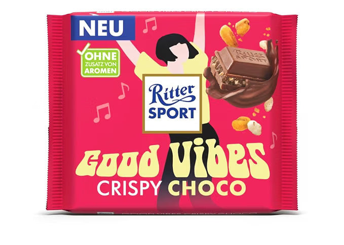 Ritter Sport Chocolate Bar - Good Vibes Crispy Choco 100 gms