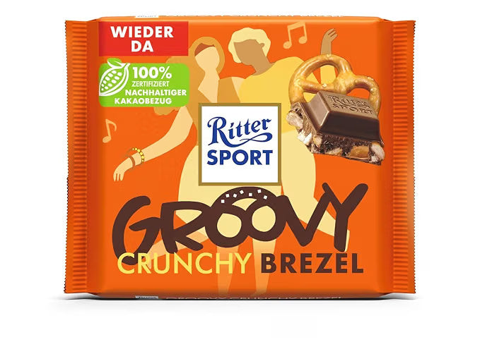 Ritter Sport Chocolate Bar - Groovy Crunchy Brezel 100 gms