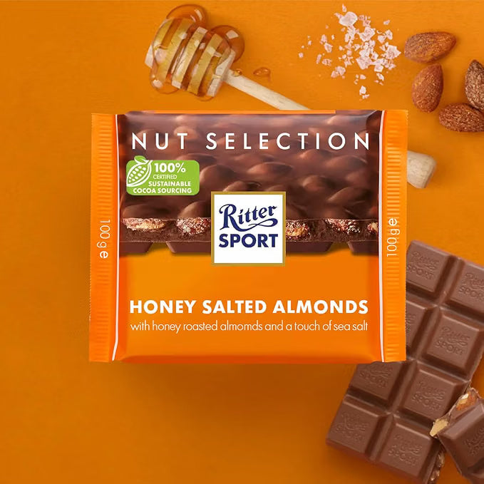Ritter Sport Chocolate Bar - Honey Salted Almonds 100 gms