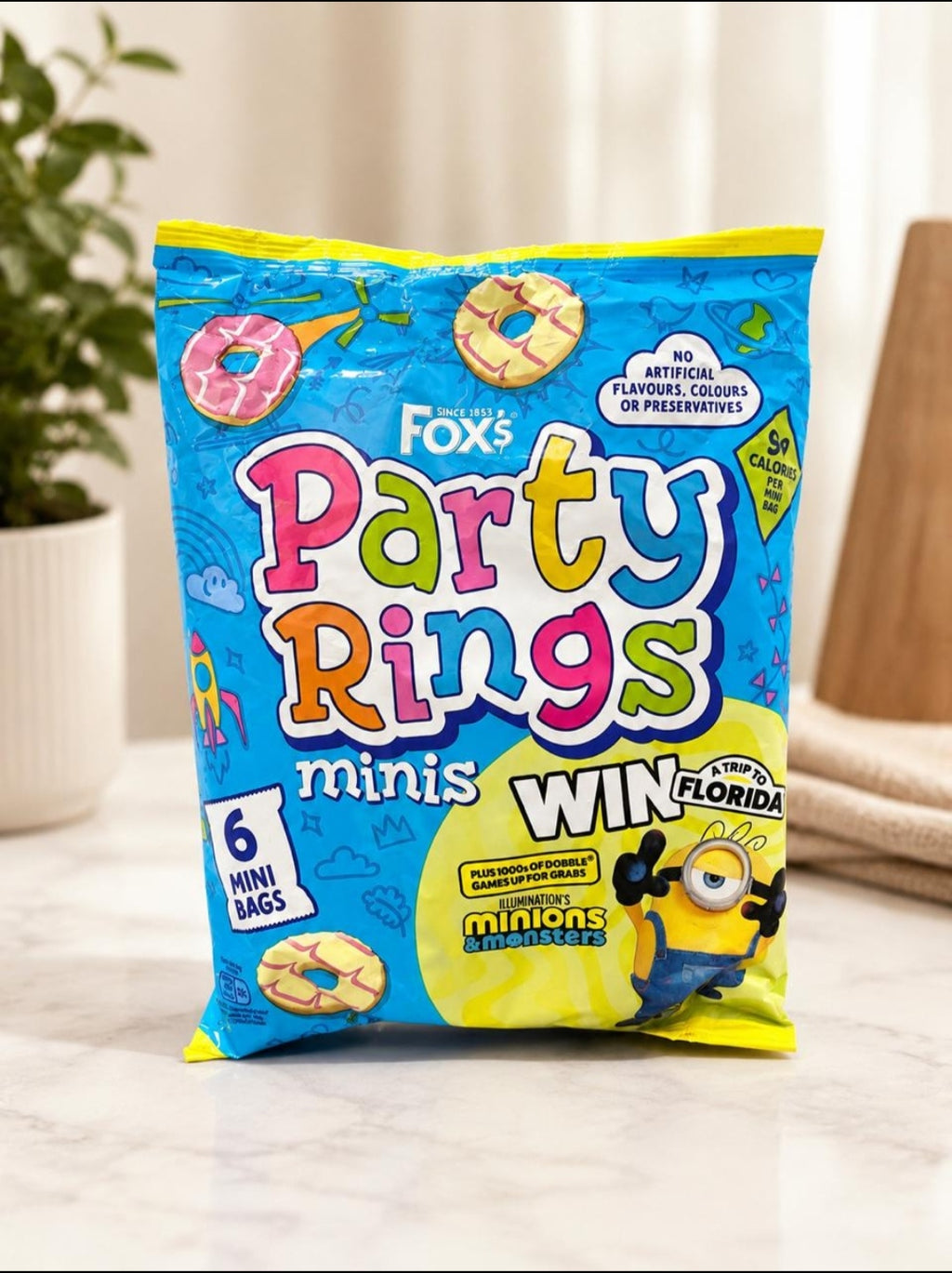 Fox's Party Rings Minis – 6 Mini Bags | Fun Party Biscuits | Imported Snack