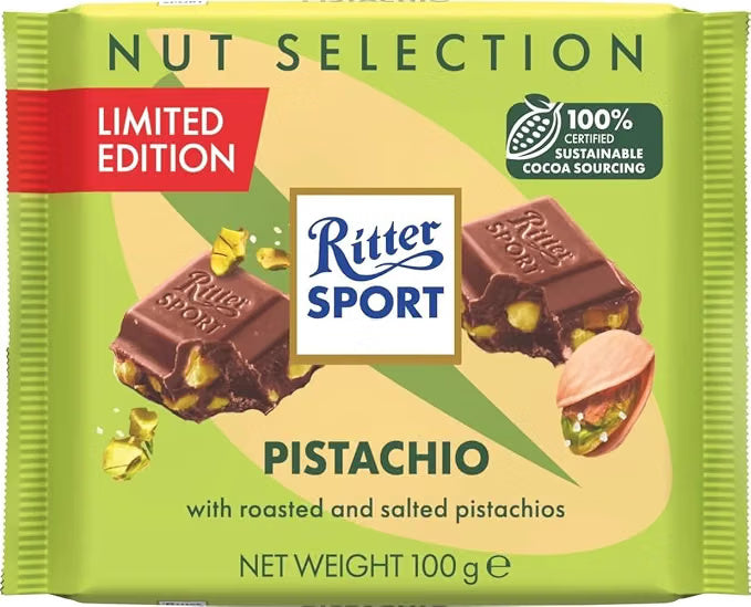Ritter Sport Chocolate Bar - Pistachio 100 gms