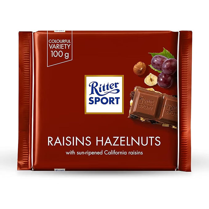 Ritter Sport Chocolate Bar - Raisins Hazelnuts 100 gms
