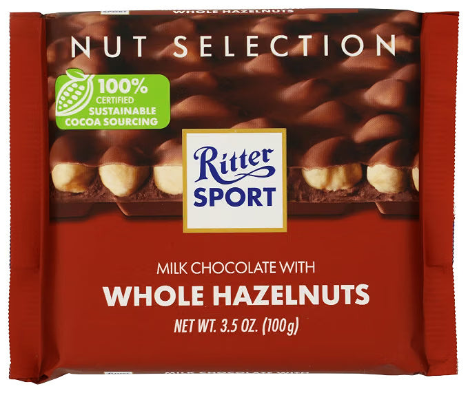 Ritter Sport Chocolate Bar - Whole Hazelnuts 100 gms